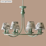 Tapered Green Metal Pendant Light Nordic Style Hanging For Kindergarten
