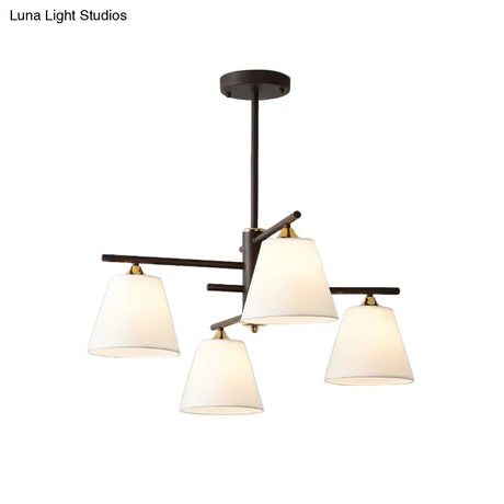 Tapered Hanging Chandelier - Traditional Pendant Light For Living Room With Fabric Shades Available