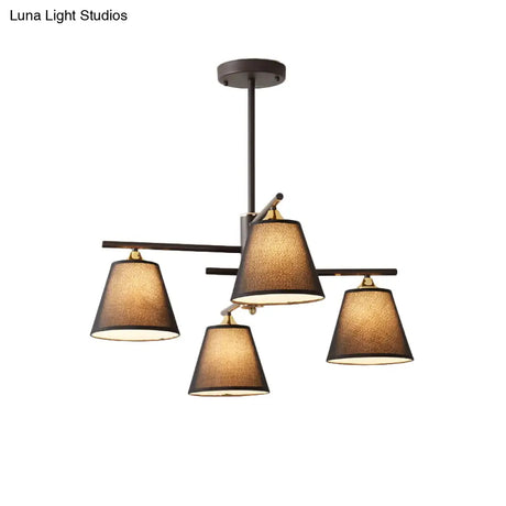 Tapered Hanging Chandelier - Traditional Pendant Light For Living Room With Fabric Shades Available