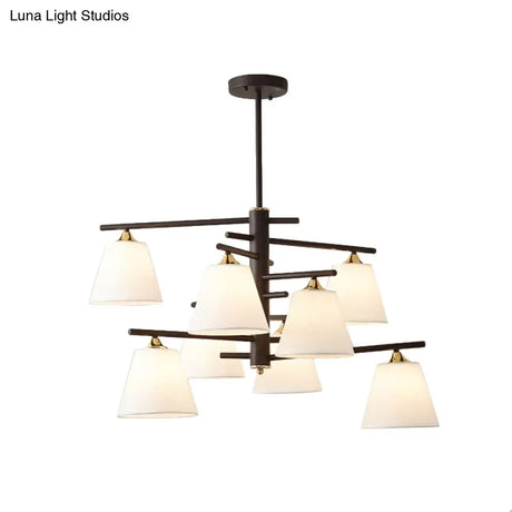 Tapered Hanging Chandelier - Traditional Pendant Light For Living Room With Fabric Shades Available