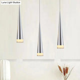 Tapered Hanging Lamp Kit: Simple Metal Black/Silver/Gold Pendant Light In Warm/White/Neutral