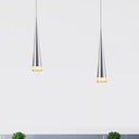 Tapered Hanging Lamp Kit: Simple Metal Black/Silver/Gold Pendant Light In Warm/White/Neutral Silver