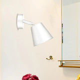 Tapered Led Bathroom Wall Sconce - Minimalist Metal Design 1 Head White/Chrome White