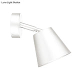 Tapered Led Bathroom Wall Sconce - Minimalist Metal Design 1 Head White/Chrome