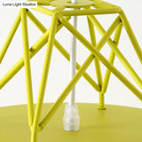 Tapered Macaron Pendant Ceiling Lamp - Metal Single-Bulb Suspension Fixture For Cafes