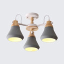 Tapered Shade Hanging Pendant Lamp For Simple Living Room Lighting Grey