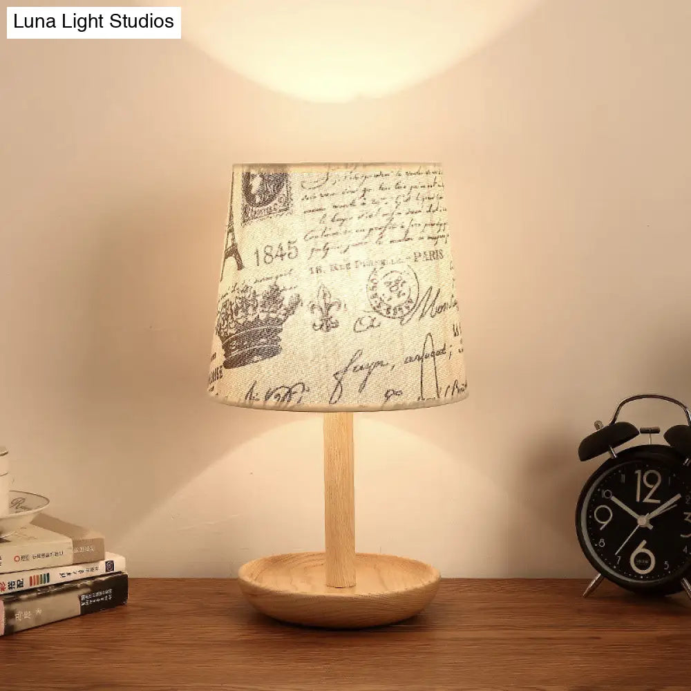 Tapered Shade Task Lamp: Contemporary Wood Reading Light For Study