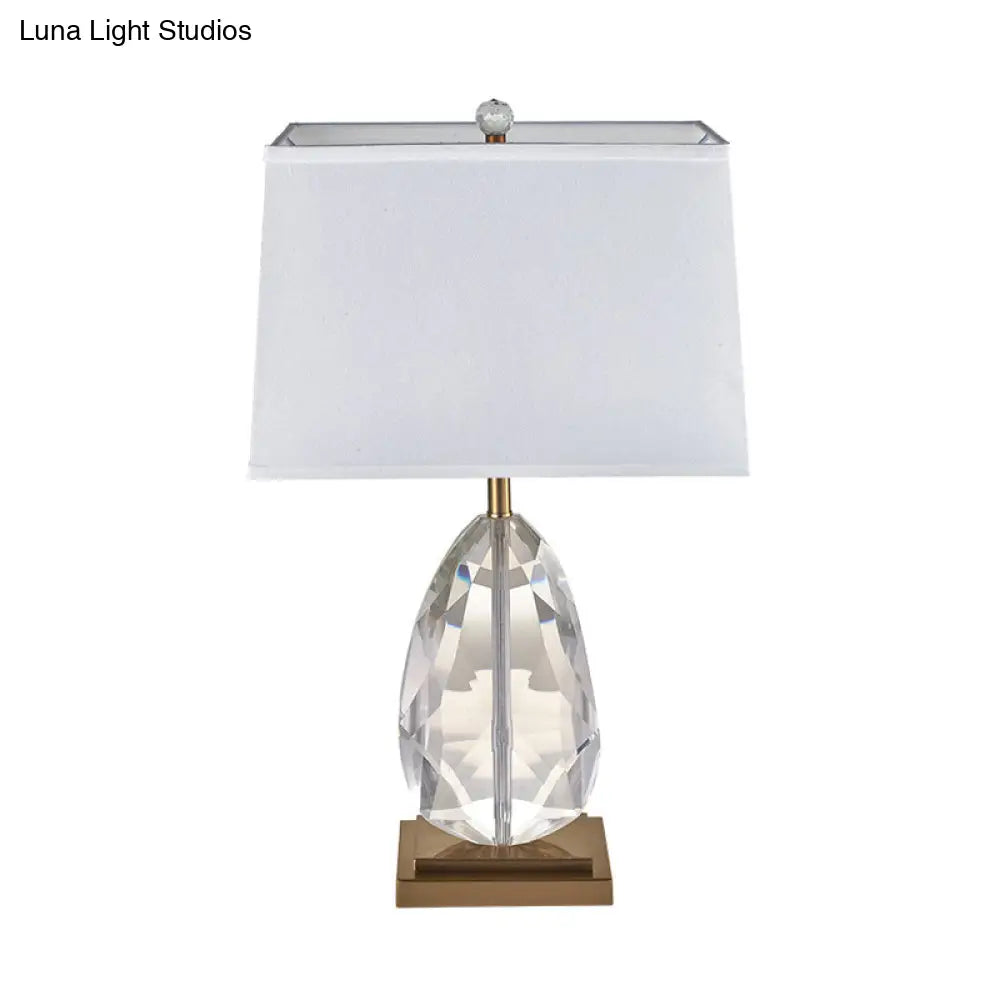 Teardrop Crystal Book Light - Contemporary Task Lighting Solution In White