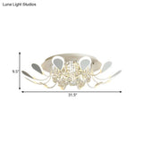 Teardrop Flushmount Bevel Cut Glass Ceiling Fixture - Modern Style Black/White 10/12 Bulbs