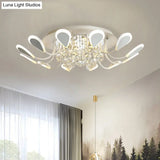 Teardrop Flushmount Bevel Cut Glass Ceiling Fixture - Modern Style Black/White 10/12 Bulbs