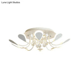Teardrop Flushmount Bevel Cut Glass Ceiling Fixture - Modern Style Black/White 10/12 Bulbs