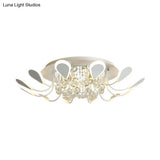 Teardrop Flushmount Bevel Cut Glass Ceiling Fixture - Modern Style Black/White 10/12 Bulbs