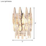 Teardrop Wall Light Sconce - Gold Finish Crystal Lamp With Half-Circle Design