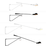 Telescopic Arm Studio Task Wall Light - Industrial Iron 1 Head Black/White Plug-In Lamp With Bowl