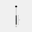 Terrazzo Dining Room Pendant Light - Minimalist Tube Led Spotlight For Hanging Ceiling Black