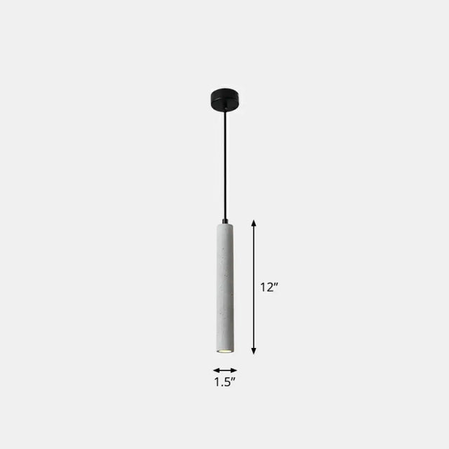 Terrazzo Dining Room Pendant Light - Minimalist Tube Led Spotlight For Hanging Ceiling Grey