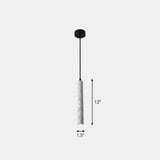 Terrazzo Dining Room Pendant Light - Minimalist Tube Led Spotlight For Hanging Ceiling White