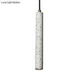 Terrazzo Flute Pendulum Light - Nordic Led Bistro Pendant (10/19.5 Tall) White/Black