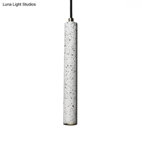 Terrazzo Flute Pendulum Light - Nordic Led Bistro Pendant (10/19.5 Tall) White/Black
