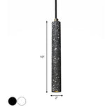 Terrazzo Flute Pendulum Light - Nordic Led Bistro Pendant (10/19.5 Tall) White/Black