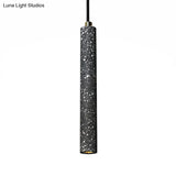 Terrazzo Flute Pendulum Light - Nordic Led Bistro Pendant (10/19.5 Tall) White/Black