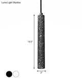 Terrazzo Flute Pendulum Light - Nordic Led Bistro Pendant (10/19.5 Tall) White/Black