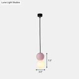 Terrazzo Gourd Hanging Lamp - Opal Glass Shade 1-Light Bar Pendant Lighting