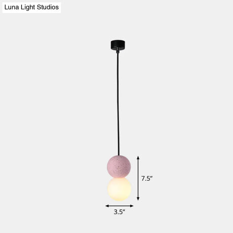 Terrazzo Gourd Hanging Lamp - Opal Glass Shade 1-Light Bar Pendant Lighting