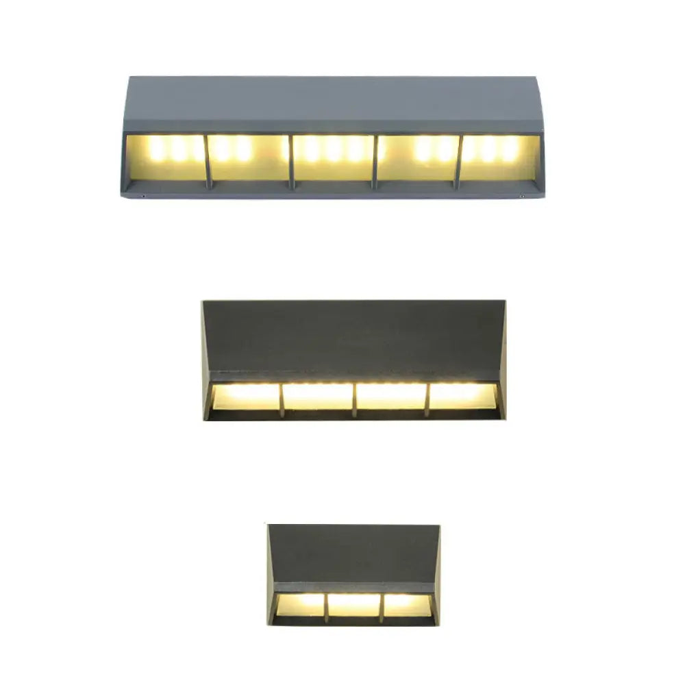 Textured Black Triangular Prism Led Wall Mounted Light - Modern Patio Sconce Lighting