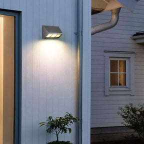 Textured Black Triangular Prism Led Wall Mounted Light - Modern Patio Sconce Lighting / Warm Small