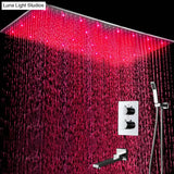 Thermostatics douche set LED Large Rainfall Ceiling Shower Bathtubs Faucets/ 3 Way Rain Shower System Bath Kits