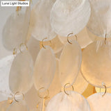 Tiered Circle Shell Wall Sconce With Rural Charm - 1 Light