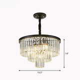 Tiered Crystal Chandelier Light Fixture - Simplicity Design 6 Bulbs Perfect For Living Room Pendant