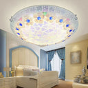 Tiffany Ceiling Light With Mosaic Bowl Design - Stunning Flower And Blue Jewel Décor For Bedroom