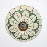 Tiffany Loft Stained Glass Flush Mount Light - Magnolia Ceiling In Multi-Colored Shades For Bedroom