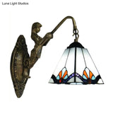 Tiffany Pyramid White Glass Wall Sconce Light For Corridor