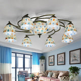 Tiffany Shell Dome Ceiling Light - 3/9/11 White Flush Mount For Living Room 11 /