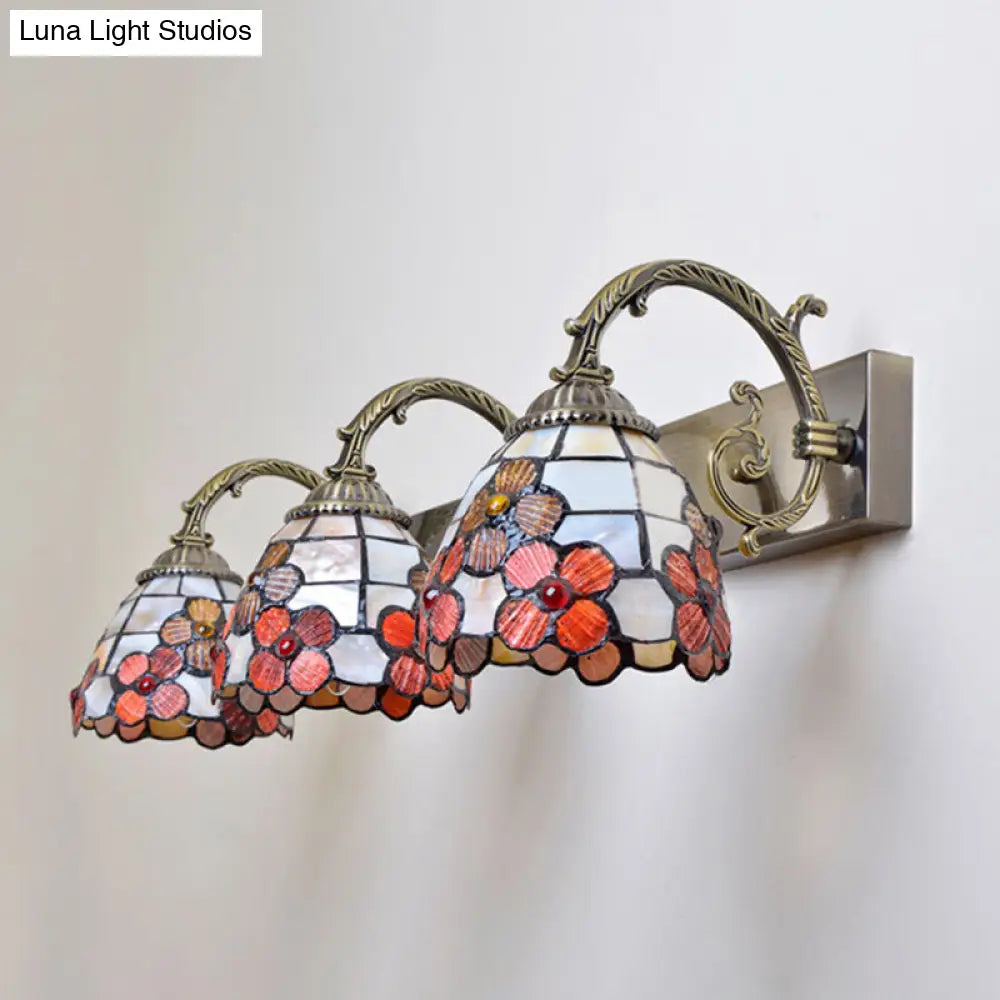 Tiffany Shell Shade Bathroom Sconce For Stylish Indoor Vanity Lighting
