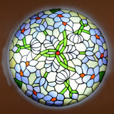 Tiffany Stained Glass Ceiling Light For Rustic Décor In Living Room/Stairway Blue / 12