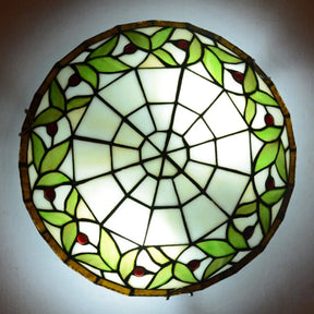 Tiffany Stained Glass Ceiling Light For Rustic Décor In Living Room/Stairway Green / 12