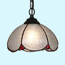 Tiffany Style Bulb Ceiling Lamp - Black/Blue Pendant Light For Living Room With Handcrafted Clear