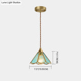 Tiffany-Style Glass Pendant Lamp With Icy Clear Shade For Bedroom