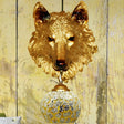 Tiffany Style Hand-Cut Glass Wolf Head Sconce - Silver/Gold 1-Light Wall Mount Lamp For Living Room