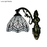 Tiffany-Style Peacock Wall Sconce With Stained Glass For Bedroom Lighting