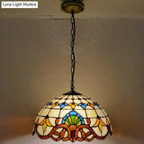 Tiffany-Style Stained Glass Pendant Light: Elegant 1-Light Hanging Lamp For Dining Room