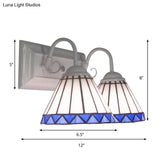 Tiffany Style White Glass Cone Sconce Light - Wall Mount Lighting For Bedroom