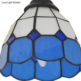 Tiffany Vintage Stained Glass Semi Flush Light Fixture - 3/5-Light Bowl Design For Bedroom Décor