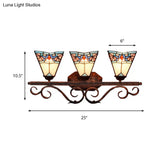 Tiffany White Glass Cone Wall Sconce - Antique Copper Finish