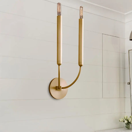 Traditional 1/2 Bulb Tube Wall Lamp Sconce In Black/Brass - Perfect For Dining Room Lighting 2 /