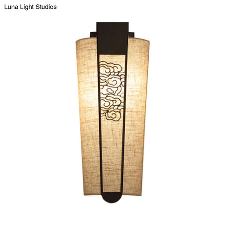 Traditional 1-Light Wall Sconce In Black With Cylinder Shade